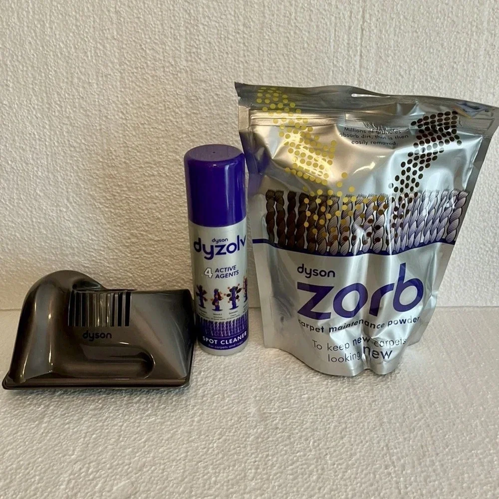 Dyson NEW Carpet Cleaning Kit Set 8.5 oz Spot Cleaner ZORB Powder & Groomer Tool